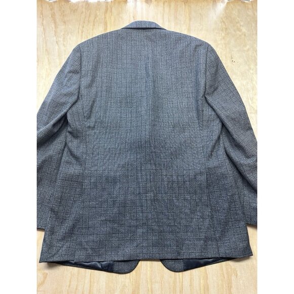 Michael Kors Jacket Blazer Sport Coat 42L Dual Vent Gray Plaid 2 Button Classic - Picture 9 of 11